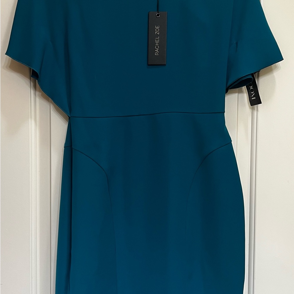 Rachel Zoe Teal Sheath Midi Dress NWT 4